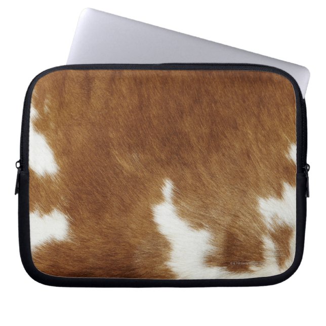 Bruin Koeienhuid afdrukken Laptop Sleeve (Voorkant)