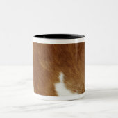 Bruin Koeienhuid afdrukken Tweekleurige Koffiemok (Center)