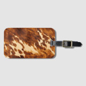 Bruin Koeienhuid Bagagelabel (Voorkant (horizontaal))