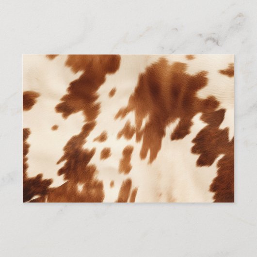 Bruin Koeienhuid Bruiloft RSVP Informatiekaartje (Achterkant)