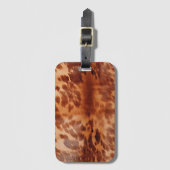Bruin Koeienhuid Dierenprint Bagagelabel (Voorkant (verticaal))