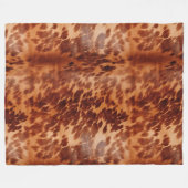 Bruin Koeienhuid Dierenprint Fleece Deken (Voorkant (Horizontaal))