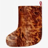 Bruin Koeienhuid Dierenprint Grote Kerstsok (Achterkant)