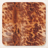 Bruin Koeienhuid Dierenprint Kartonnen Onderzetters (Voorkant)