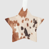 Bruin Koeienhuid Dierenprint Ornament (achterkant)