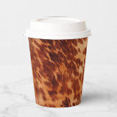 Bruin Koeienhuid Dierenprint Papieren Bekers (Links)