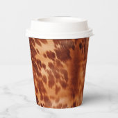 Bruin Koeienhuid Dierenprint Papieren Bekers (Achterkant)
