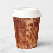 Bruin Koeienhuid Dierenprint Papieren Bekers (Rechts)