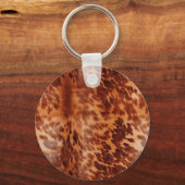 Bruin Koeienhuid Dierenprint Sleutelhanger (Voorkant)