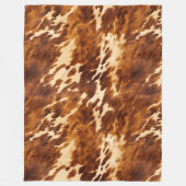 Bruin Koeienhuid Fleece Deken (Voorkant)