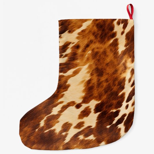 Bruin Koeienhuid Grote Kerstsok (Achterkant)