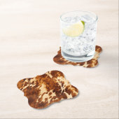 Bruin Koeienhuid Kartonnen Onderzetters (Insitu)