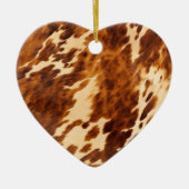 Bruin Koeienhuid Keramisch Ornament (Voorkant)