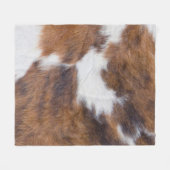 Bruin Koeienhuid, Koe huidprintpatroon, moderne Ko Fleece Deken (Voorkant (Horizontaal))