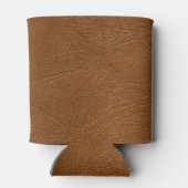 Bruin Koeienhuid leder textuur Blikjeskoeler (Achterkant)