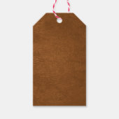 Bruin Koeienhuid leder textuur Cadeaulabel (Voorkant)