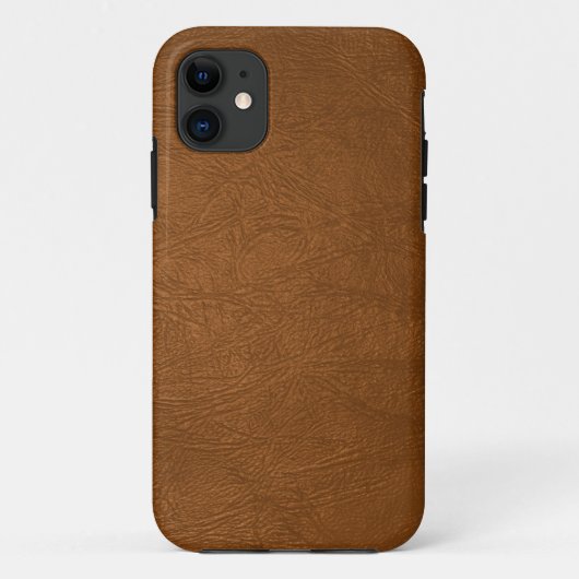 Bruin Koeienhuid leder textuur Case-Mate iPhone Case (Achterkant)