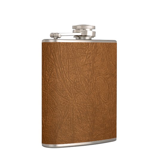 Bruin Koeienhuid leder textuur Heupfles (Rechts)