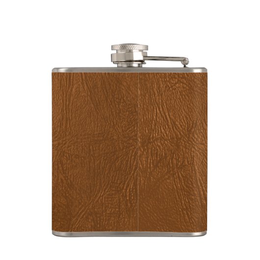 Bruin Koeienhuid leder textuur Heupfles (Achterkant)