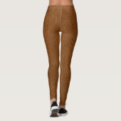 Bruin Koeienhuid leder textuur Leggings (Achterkant)