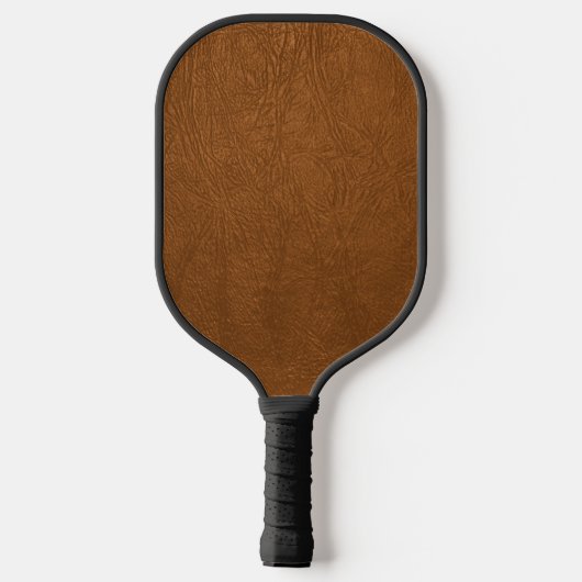 Bruin Koeienhuid leder textuur Pickleball Paddle (Achterkant)