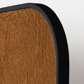 Bruin Koeienhuid leder textuur Pickleball Paddle (Links Detail)