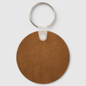 Bruin Koeienhuid leder textuur Sleutelhanger (Voorkant)