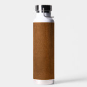Bruin Koeienhuid leder textuur Waterfles (Links)