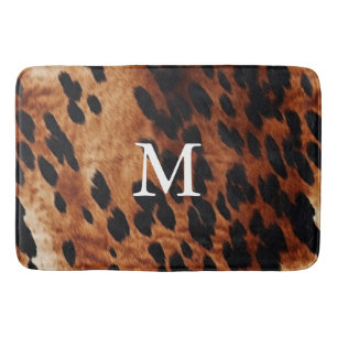 Bruin Koeienhuid Monogram Badmat
