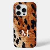 Bruin Koeienhuid Monogram Case-Mate iPhone Case (Achterkant)