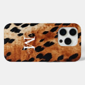 Bruin Koeienhuid Monogram Case-Mate iPhone Case (Achterkant (horizontaal))
