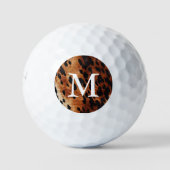 Bruin Koeienhuid Monogram Golfballen (Voorkant)