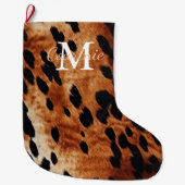 Bruin Koeienhuid Monogram Grote Kerstsok (Voorkant)