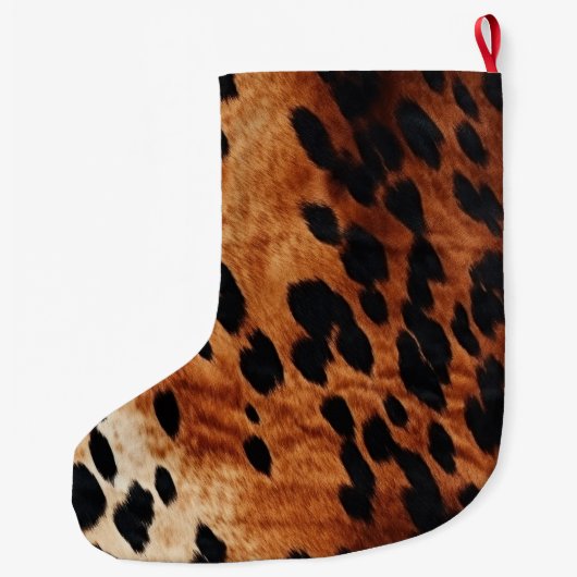 Bruin Koeienhuid Monogram Grote Kerstsok (Achterkant)