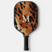 Bruin Koeienhuid Monogram Pickleball Paddle (Voorkant)