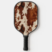 Bruin Koeienhuid Monogram Pickleball Paddle (Achterkant)
