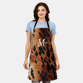 Bruin Koeienhuid Monogram Schort