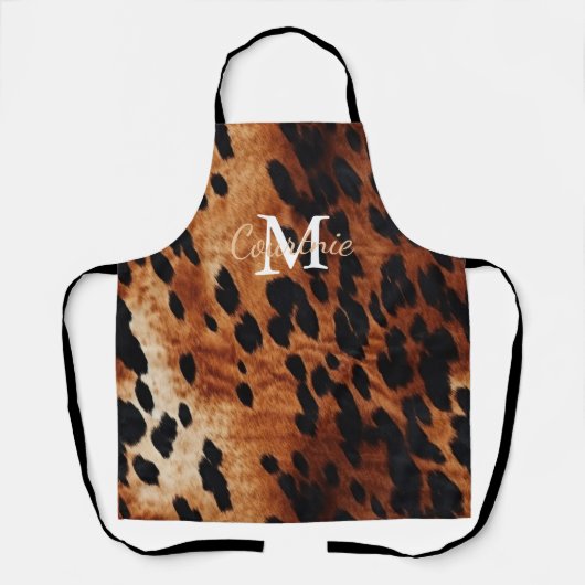 Bruin Koeienhuid Monogram Schort (Voorkant)