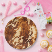 Bruin Koeienhuid Papieren Bordje (Feest)