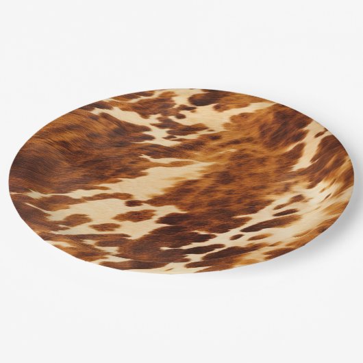 Bruin Koeienhuid Papieren Bordje (Gekanteld)