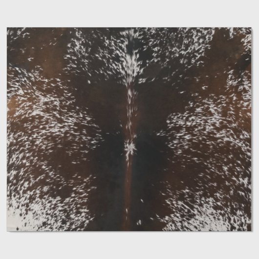 Bruin Koeienhuid Print Rustieke Boerderij Kerst Cadeaupapier (Vlak)