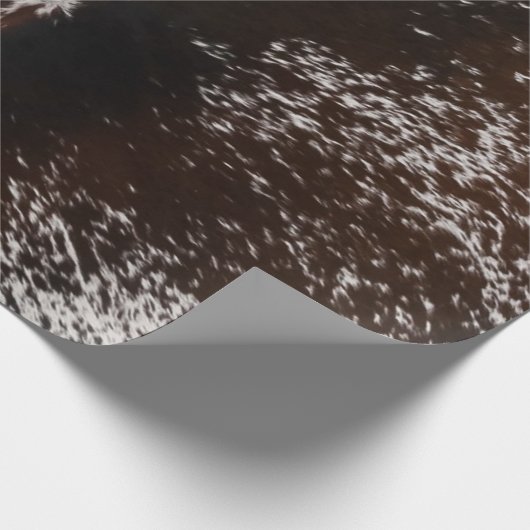 Bruin Koeienhuid Print Rustieke Boerderij Kerst Cadeaupapier (Hoek)