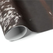 Bruin Koeienhuid Print Rustieke Boerderij Kerst Cadeaupapier (Rol Hoek)