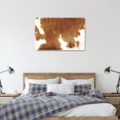 Bruin Koeienhuid Print verpakt Canvas (Insitu (Slaapkamer))