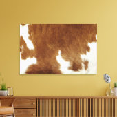 Bruin Koeienhuid Print verpakt Canvas (Insitu (Woonkamer))