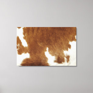 Bruin Koeienhuid Print Wrapped Canvas