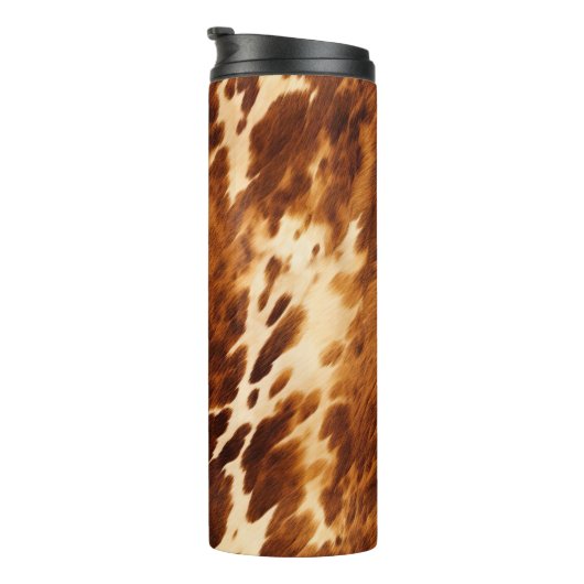 Bruin Koeienhuid Thermosbeker (Geroteerd rechts)