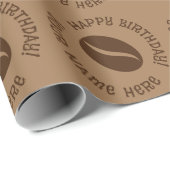 Bruin koffieboon patroon Verjaardag inpakpapier (Rol Hoek)