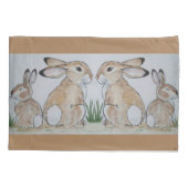 Bruin konijn Bunny Mam. Baby Tan Animal Kussensloop (Achterkant)