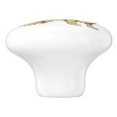 Bruin konijn op witte keramische knob knop (Zijkant)